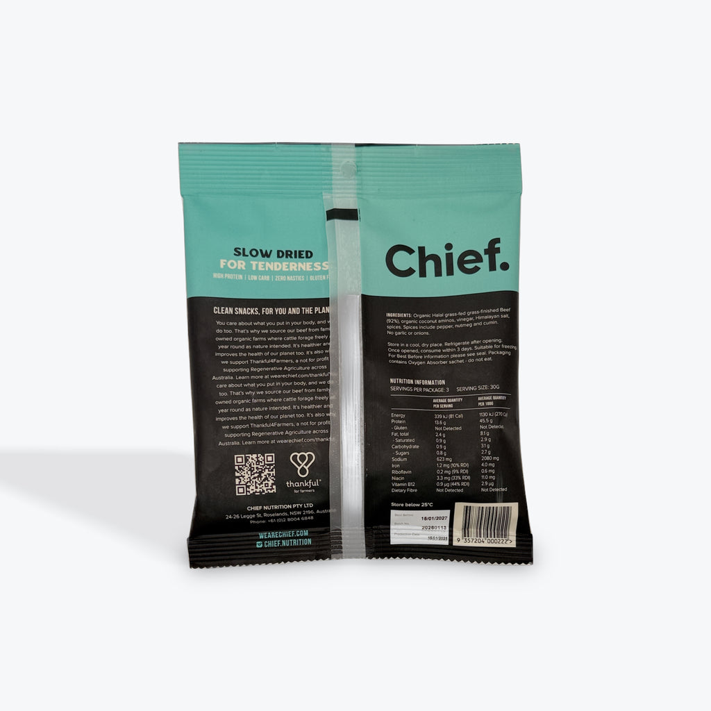 Chief Nutrition - Organic Traditional Beef Biltong 90g