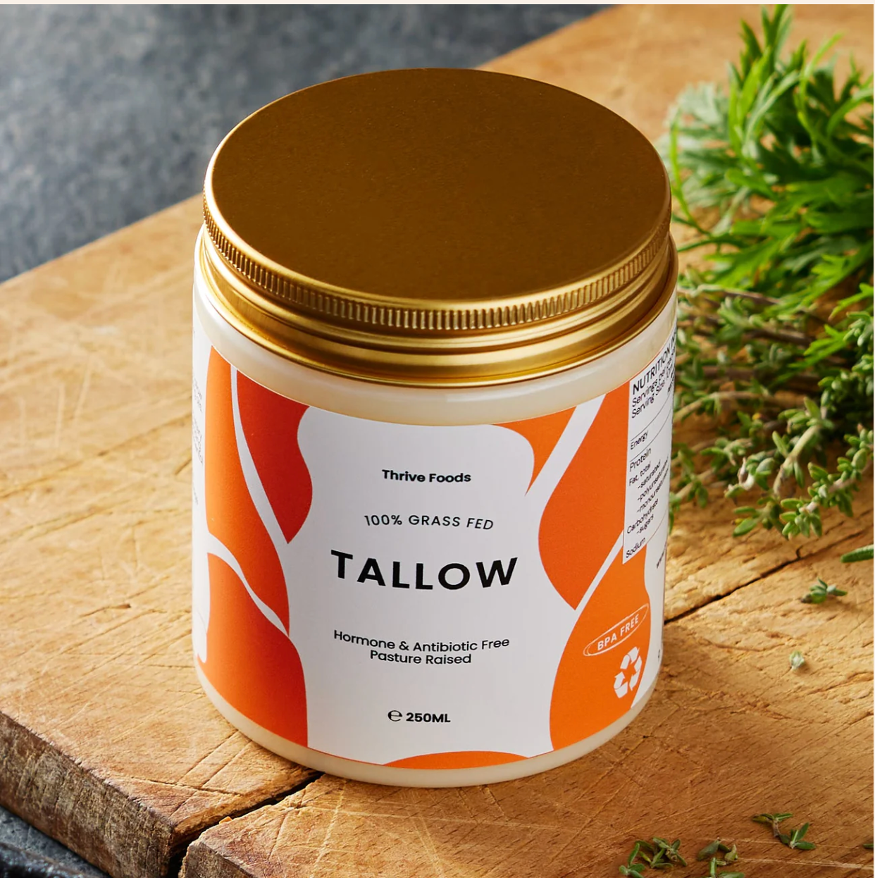 Thrive Foods - 100% Grass Fed Tallow 250ml