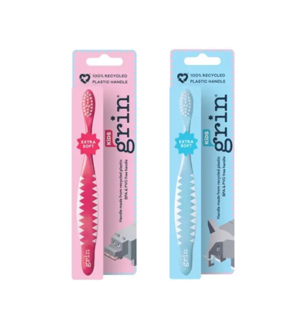 Grin - 100% Recycled Kids Toothbrush Assorted Pink & Blue