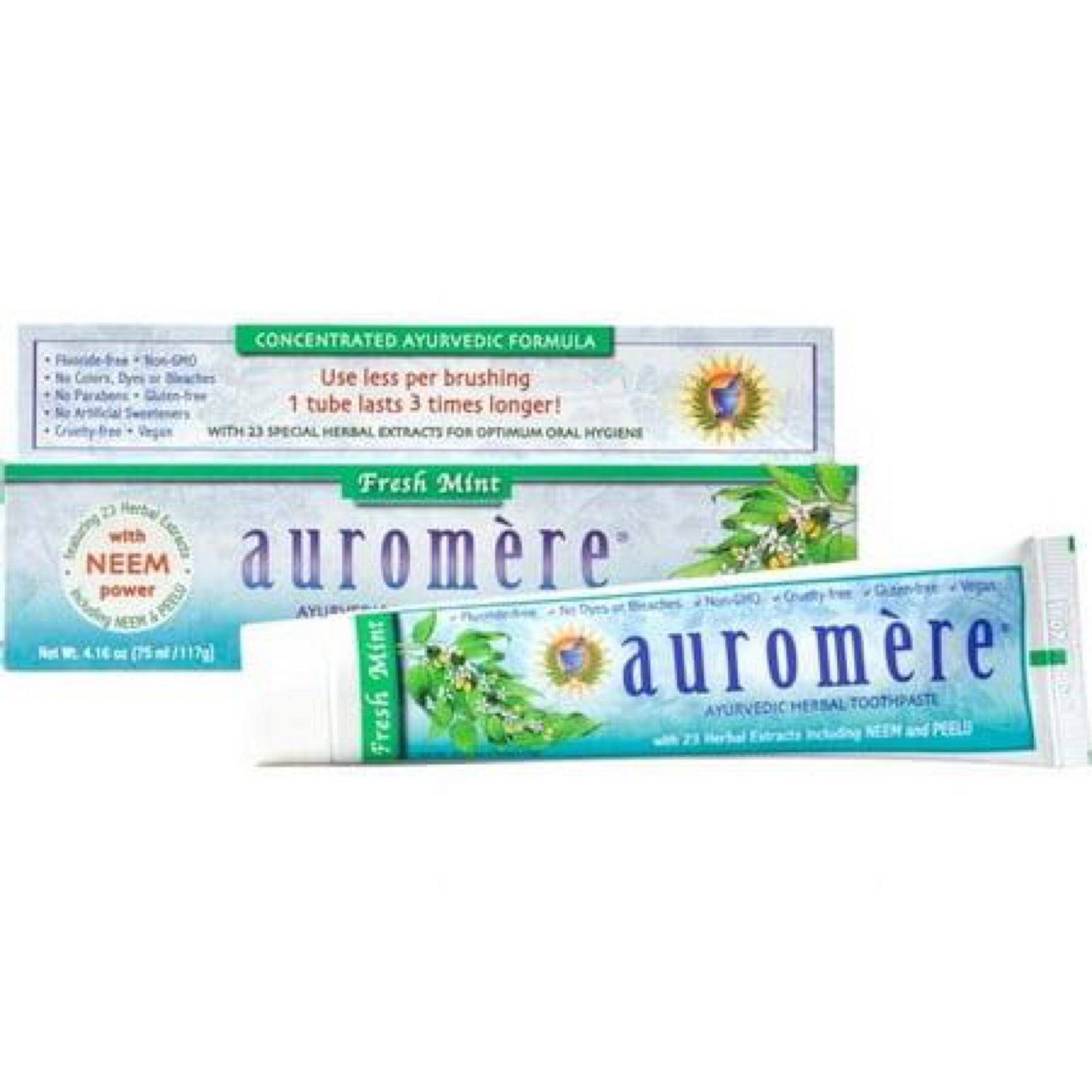 Auromere  - Mint Ayurvedic Fluoride Free Toothpaste 117g