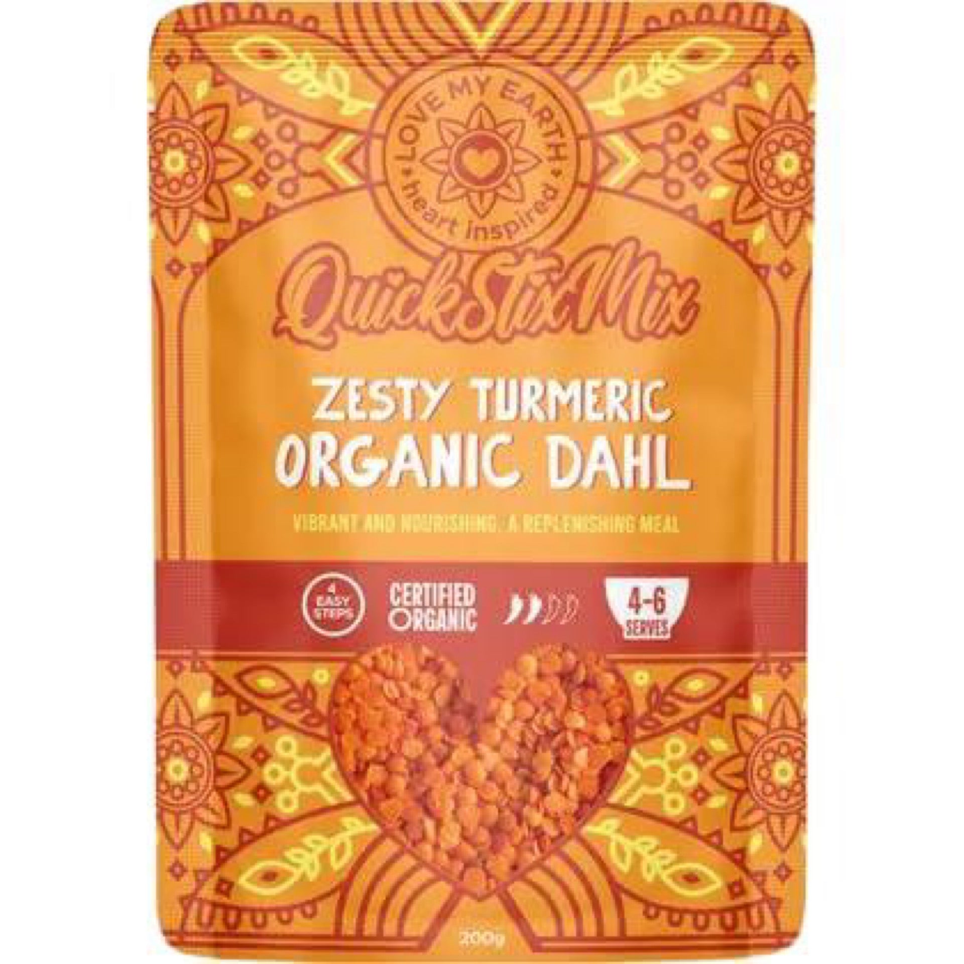 Love My Earth - Quick Stix Mix Organic Dahl Zesty Turmeric 200g