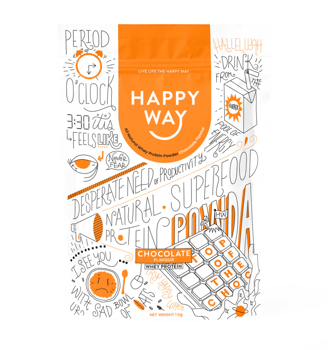 Happy Way - Top Of The Choc Whey Protein Powder 1kg