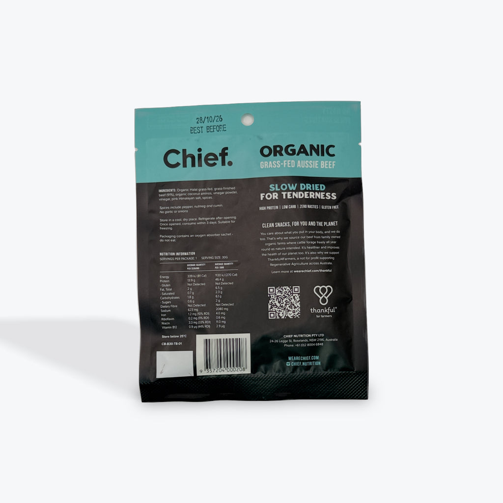 Chief Nutrition - Organic Traditional Beef Biltong 30g
