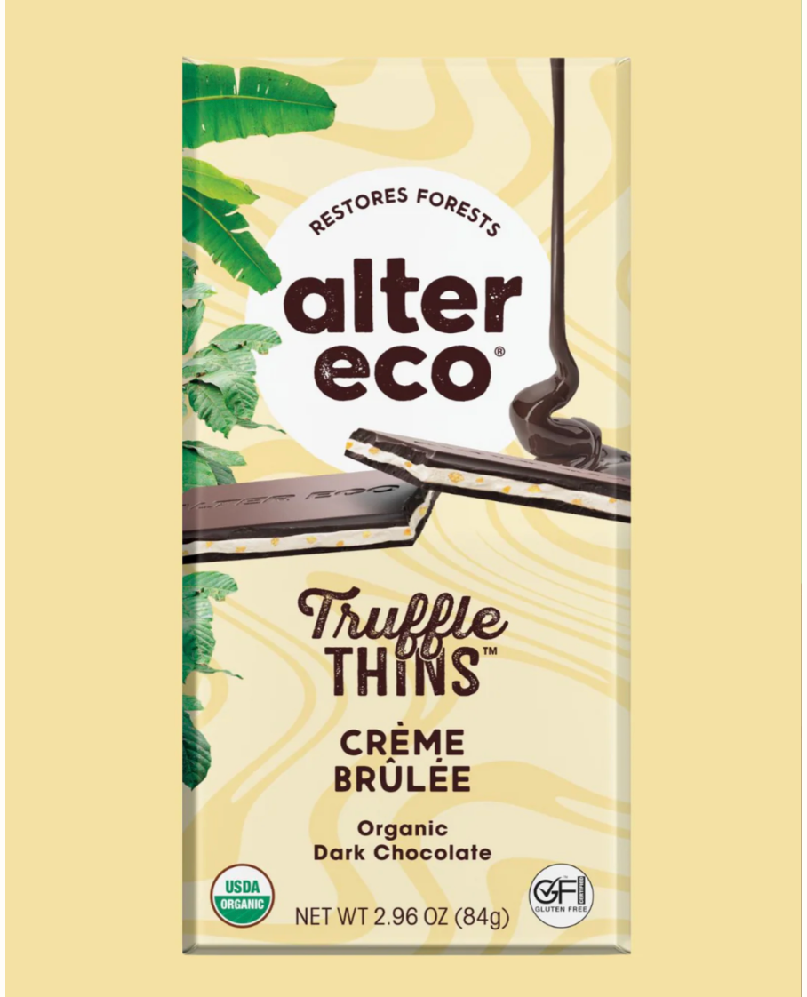 Alter Eco - Organic Crème Brûlée Truffle Thins 84g