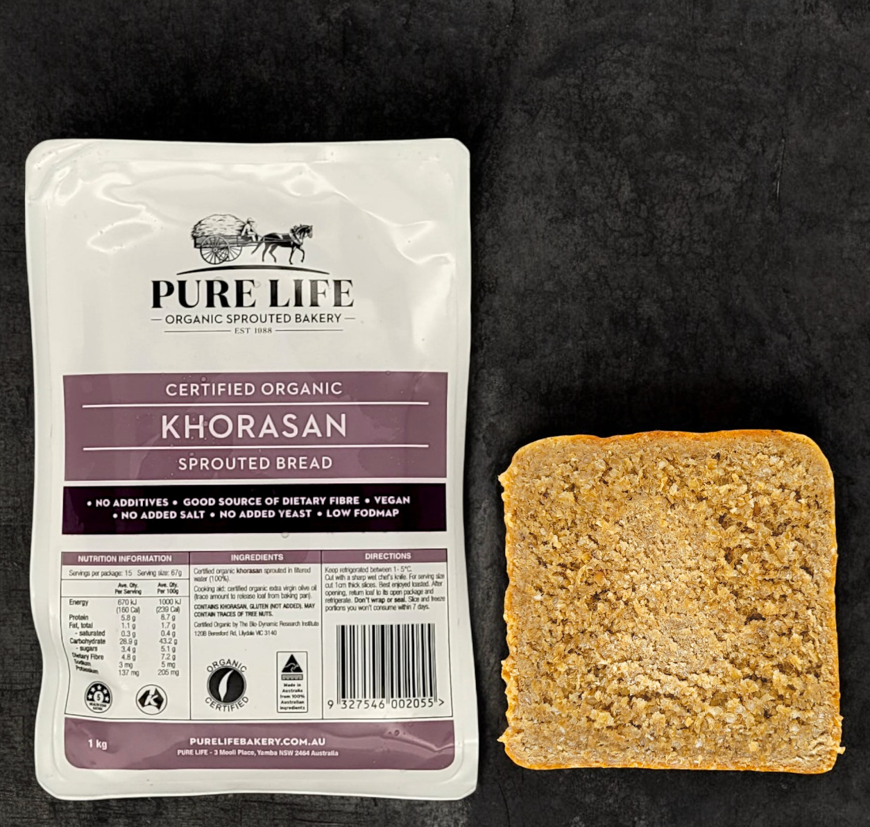 Pure Life Bakery - Khorasan Sprouts Bread 1kg