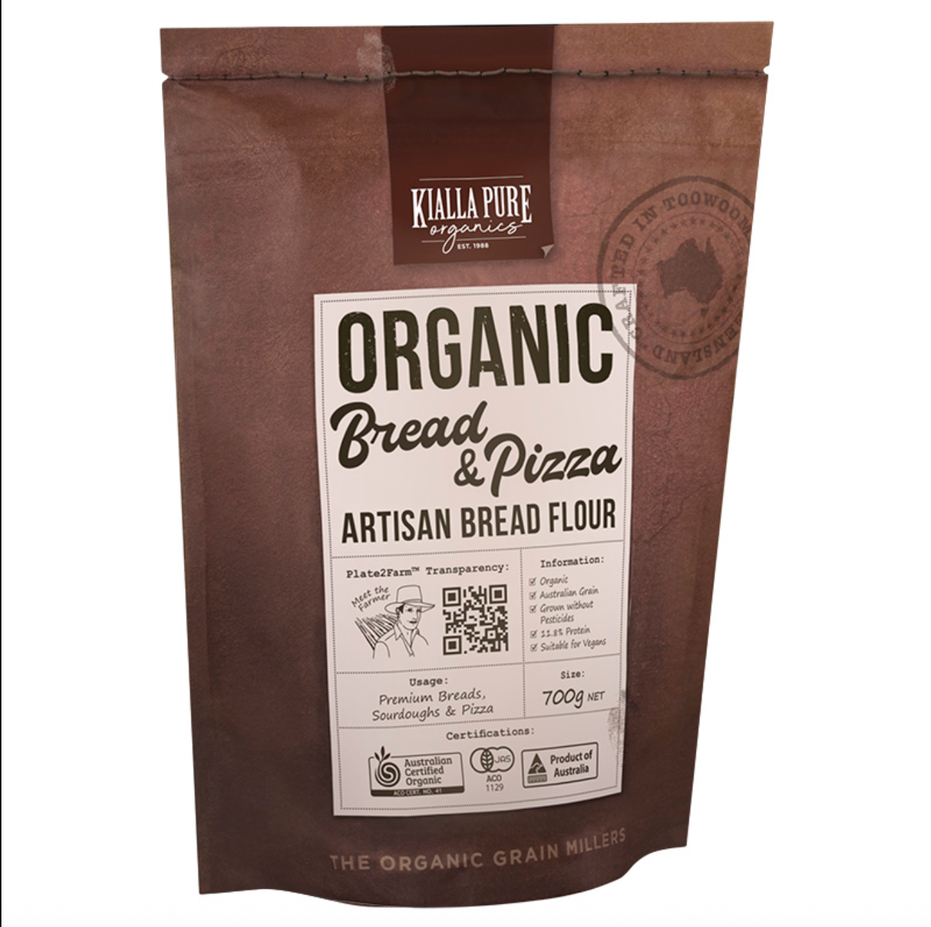 Kialla Pure Organics - Bread & Pizza Flour 700g