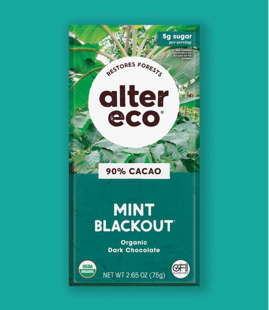 Alter Eco - Organic Crisp Mint Blackout Dark Chocolate 80g