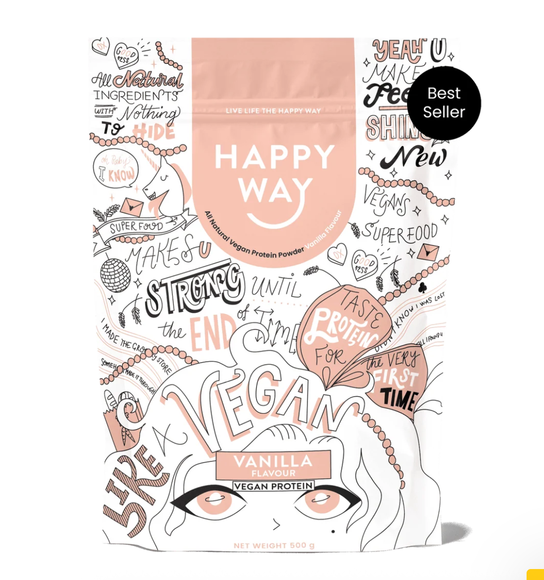 Happy Way - Vanilla Vegan Protein Powder 500g