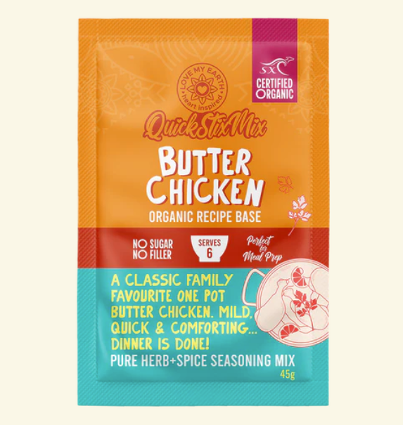 Love My Earth - Quick Stix Mix Organic Recipe Base Butter Chicken 45g