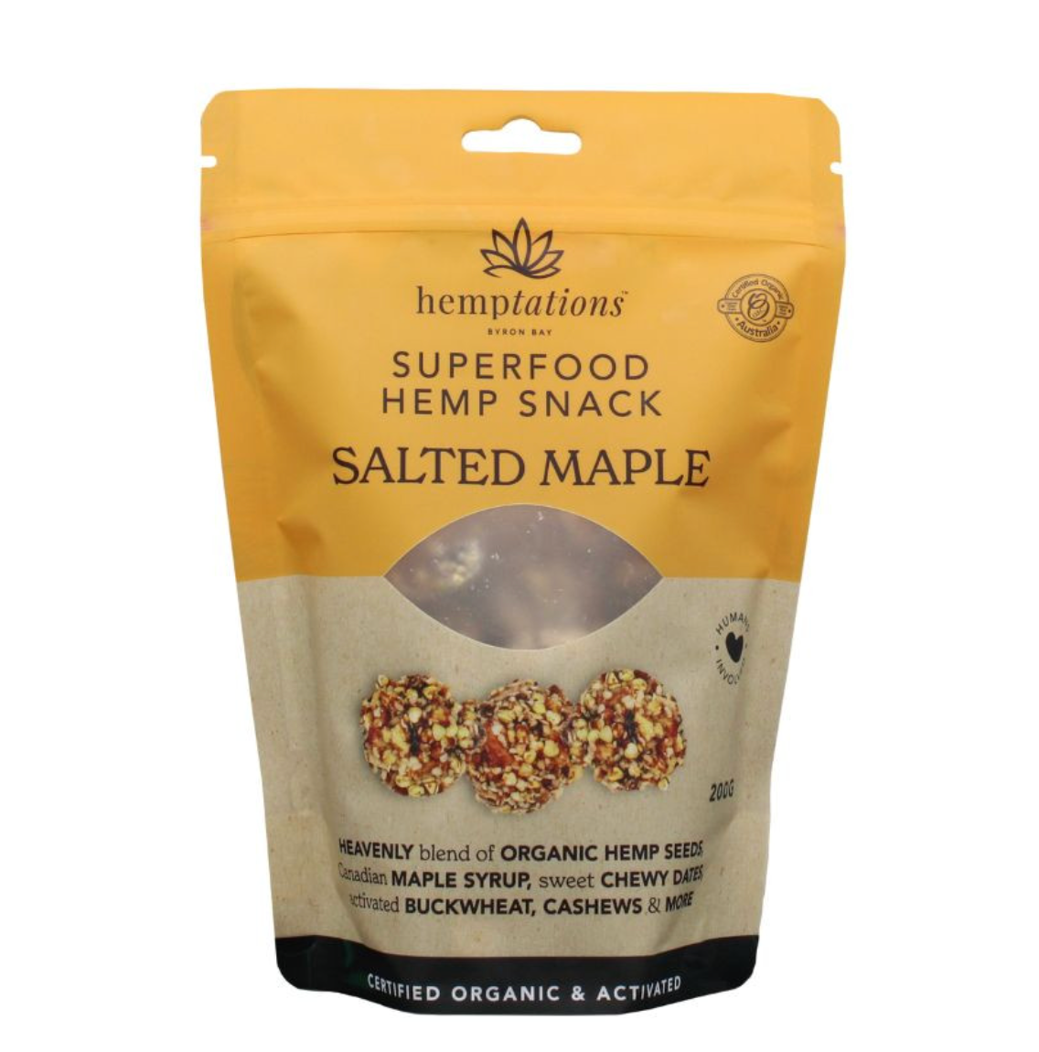 2Die4 Live Foods - Activated Organic Hemptations Salted Maple 200g