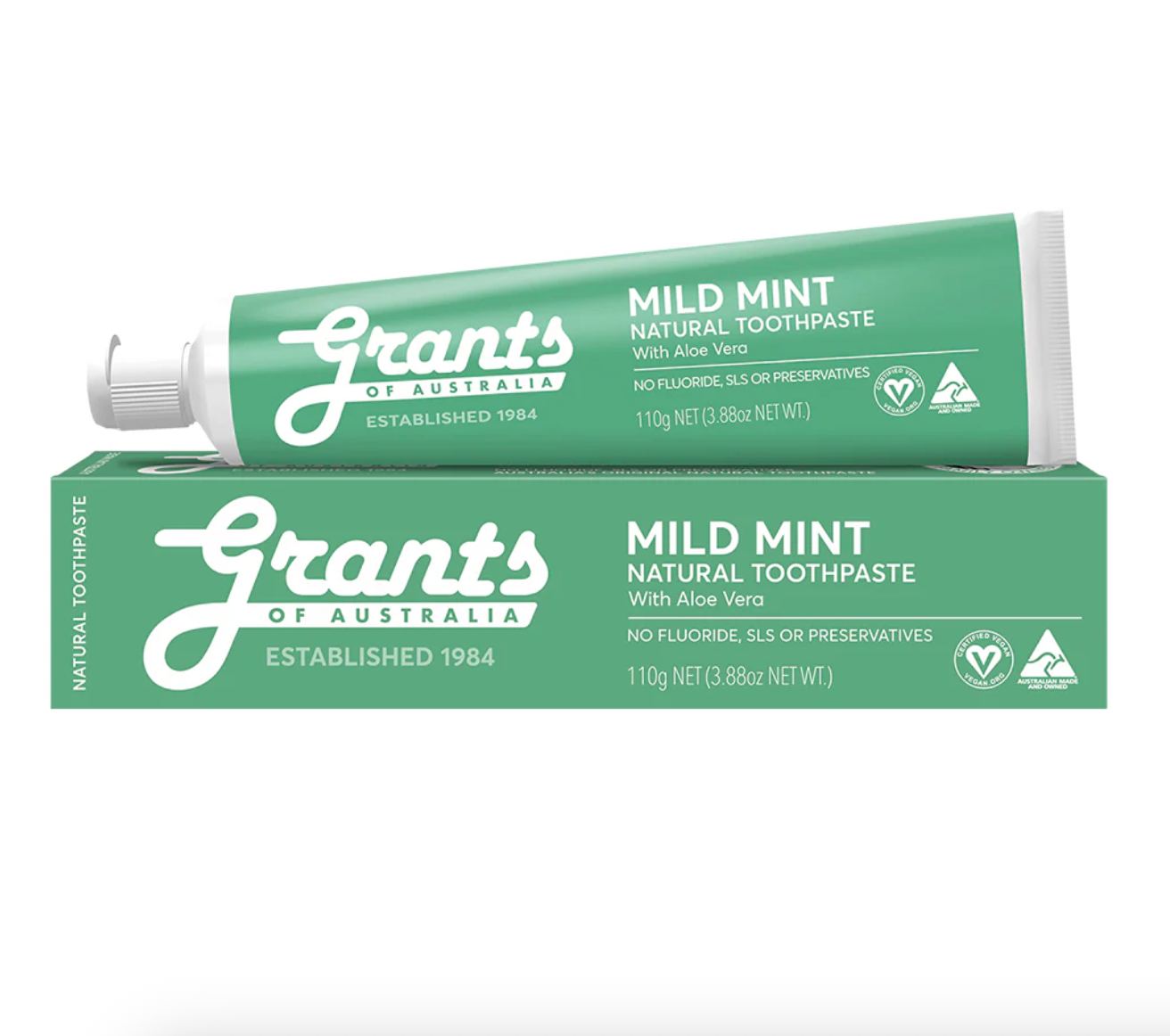 Grants - Mild Mint Natural Toothpaste Fluoride Free 110g