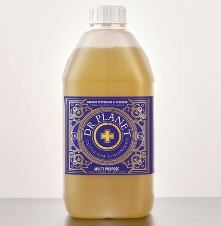 Dr Planet - Organic Peppermint Lavender Castile Soap Concentrate 1L