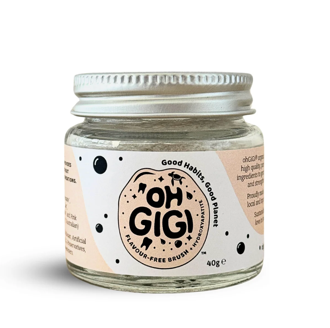 Ohgigi - Tooth Powder + Hydroxyapatite Flavour-Free Brush 40g
