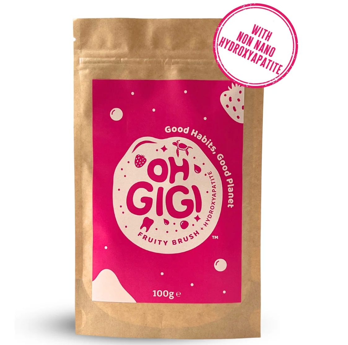 OhGigi - Tooth Powder + Hydroxyapatite Fruity Brush Refill 100g