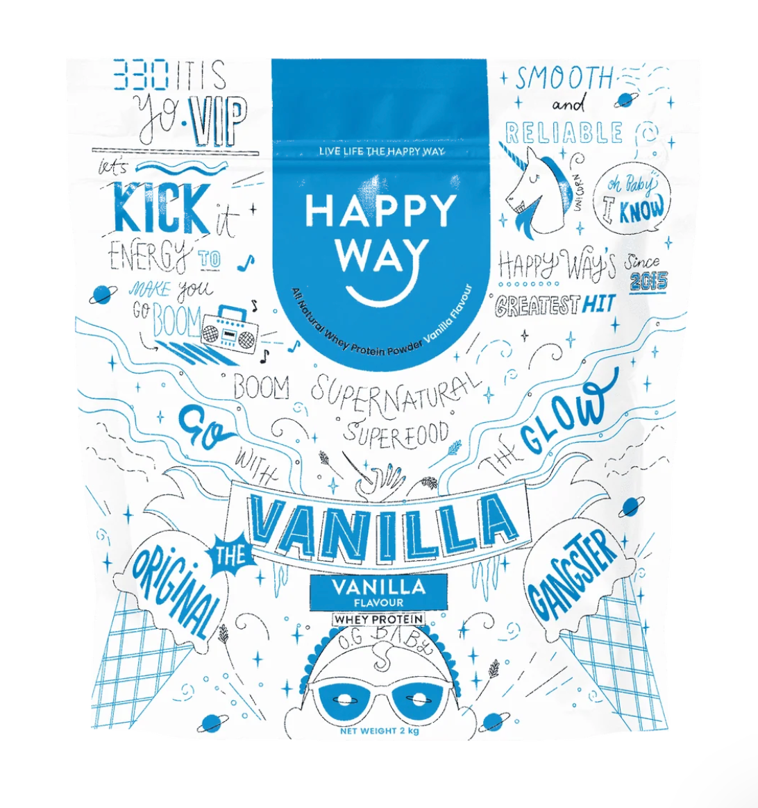 Happy Way - Vanilla Ice Ice Baby Whey Protein Powder 2kg