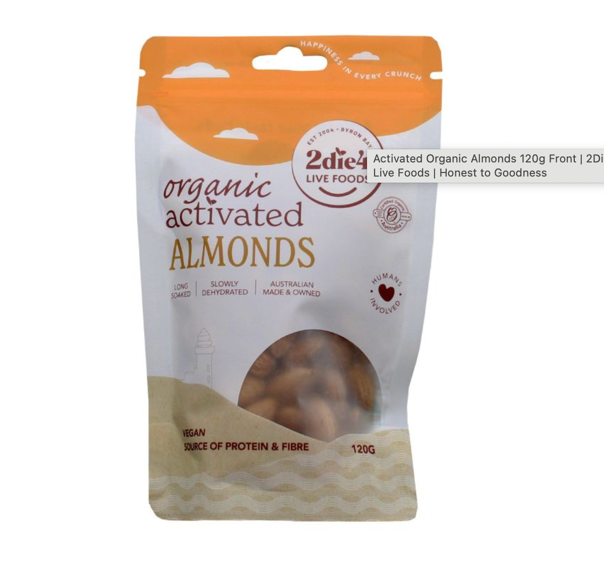 2Die4 Live Foods - Activated Organic Almonds 120g