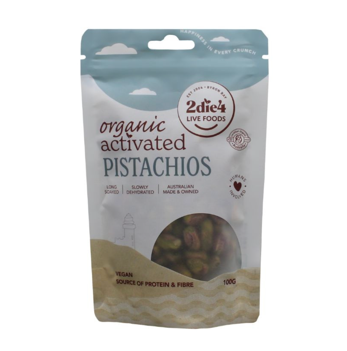 2Die4 Live Foods - Activated Organic Pistachios 100g