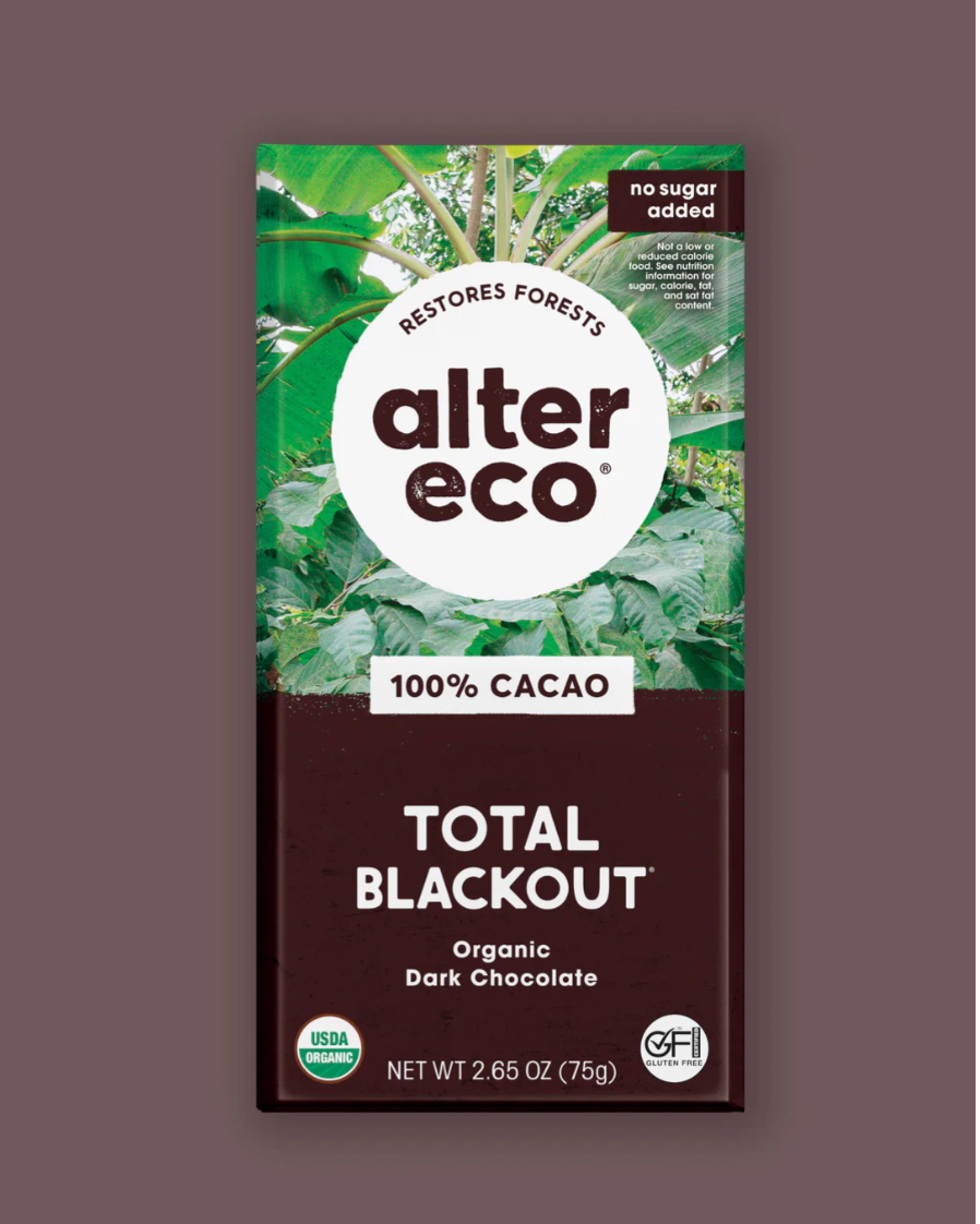 Alter Eco - Organic Total Blackout 100% Cacao Dark Chocolate 80g