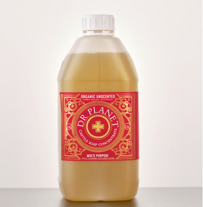 Dr Planet - Organic Unscented Castile Soap Concentrate 1L