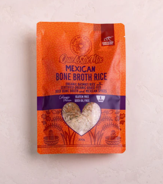 Love My Earth - Quick Stix Mix Organic Bone Broth Rice Mexican 200g