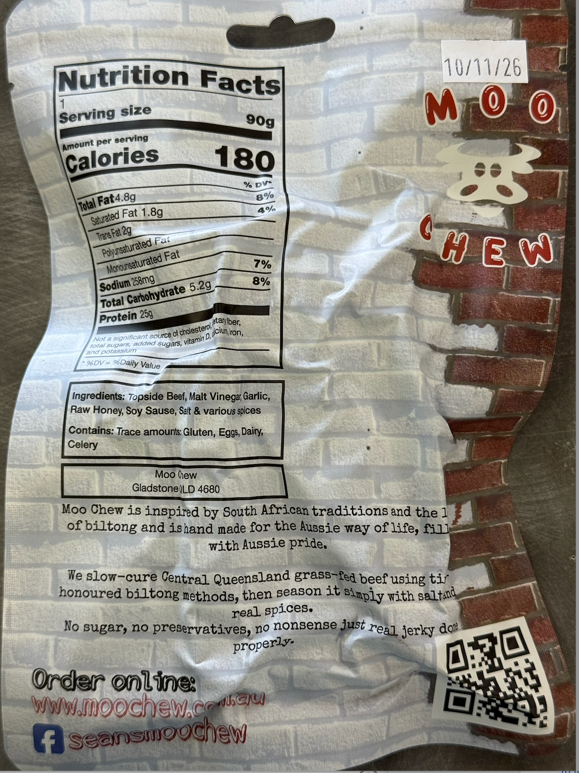 Moo Chew & Health Nut - Organic Honey Soy Beef Jerky 90g