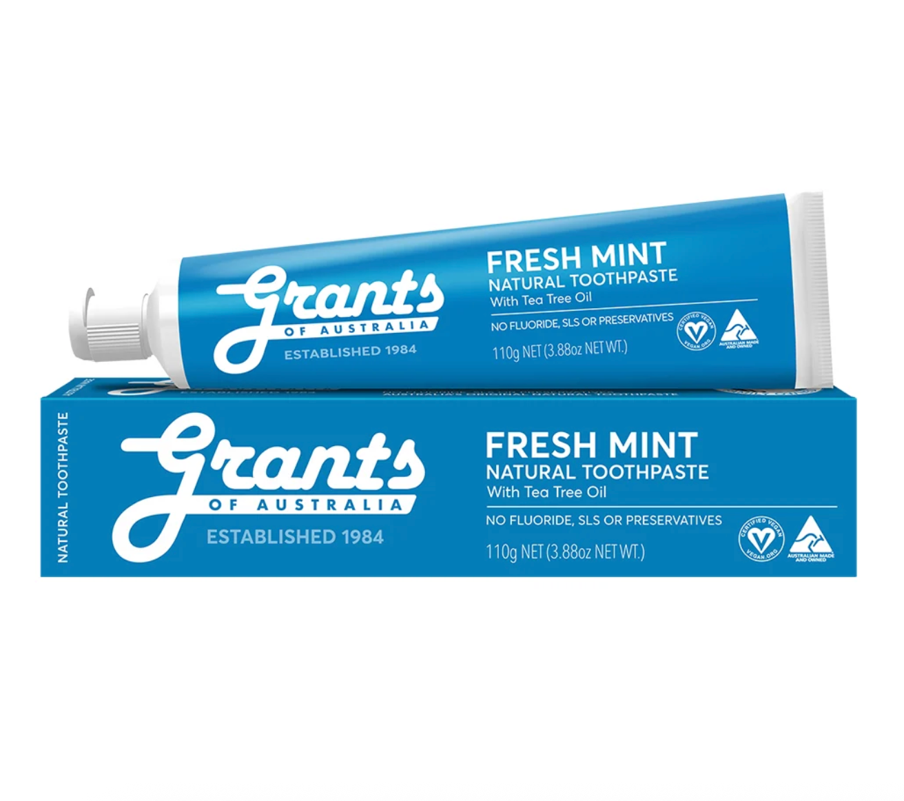 Grants - Fresh Mint Natural Toothpaste + Fluoride 110g
