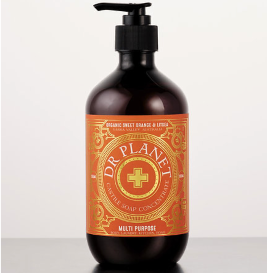 Dr Planet - Organic Sweet Orange & Litsea Castile Soap Concentrate 500ml