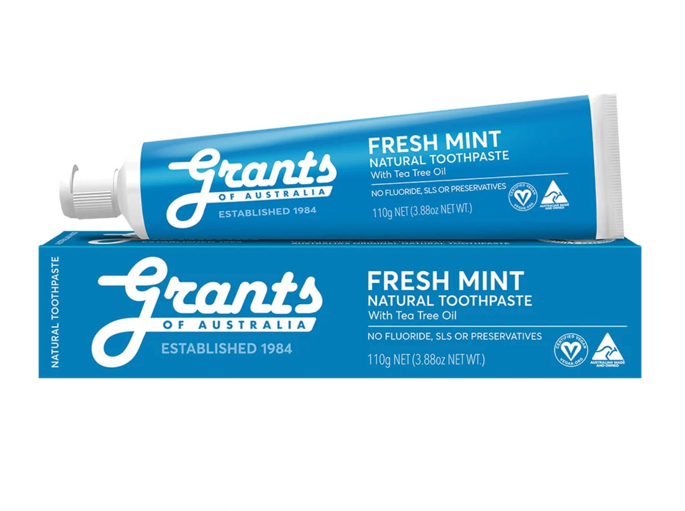 Grants - Fresh Mint Natural Toothpaste Fluoride Free 110g