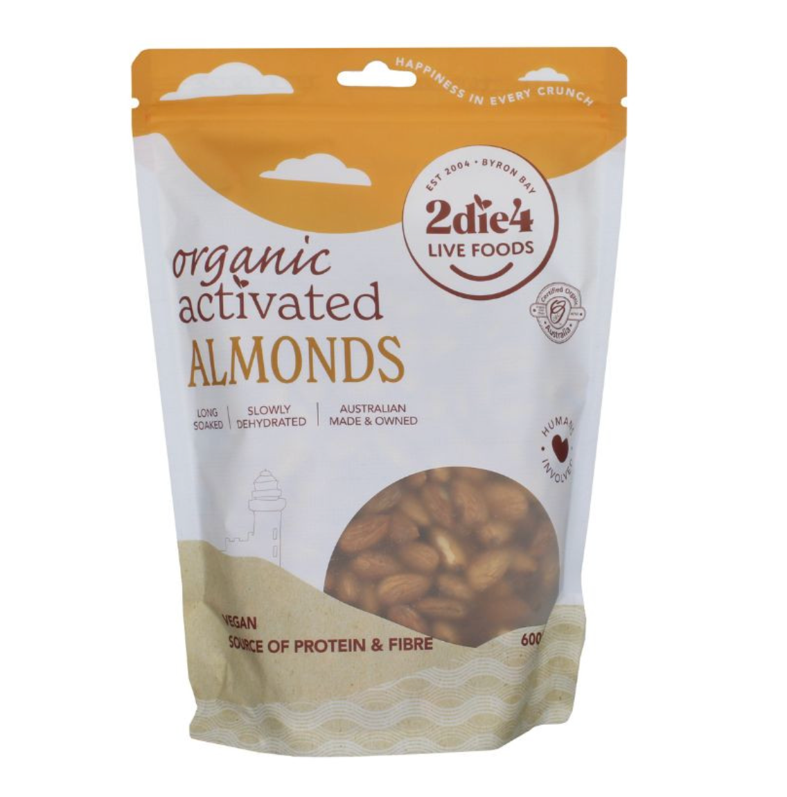 2Die4 Live Foods - Activated Organic Almonds 600g