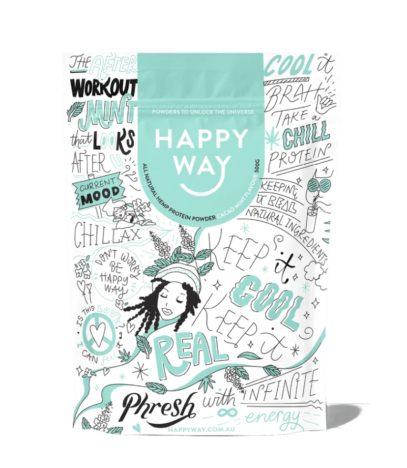 Happy Way - Cacao Mint Hemp Vegan Protein Powder 60g
