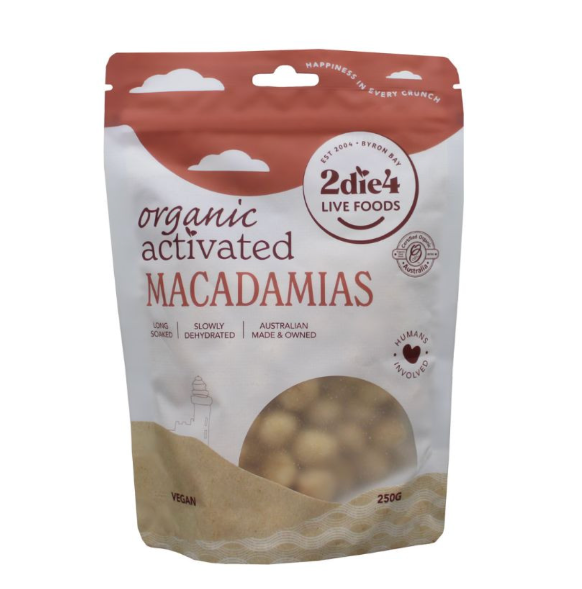 2Die4 Live Foods - Activated Organic Macadamias 250g