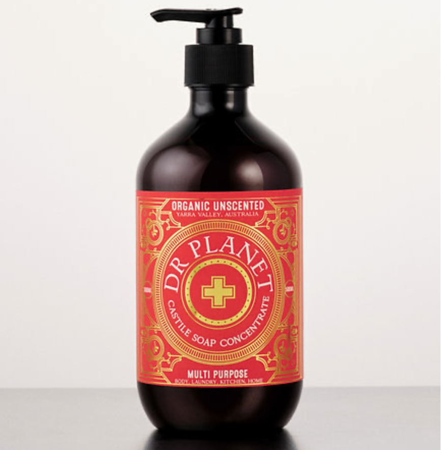 Dr Planet - Organic Unscented Castile Soap Concentrate 500ml