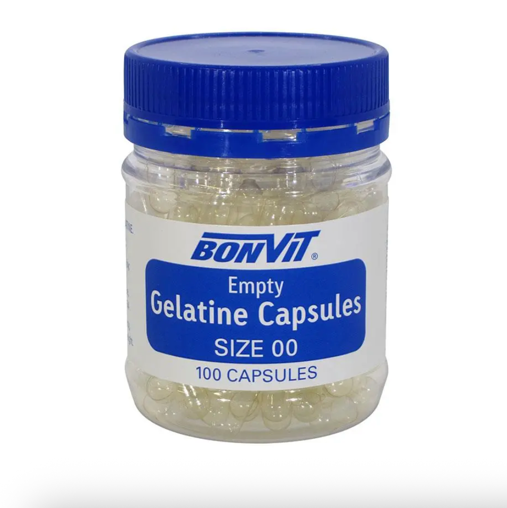 Bonvit - Empty Gelatine Capsules Size 00 100C
