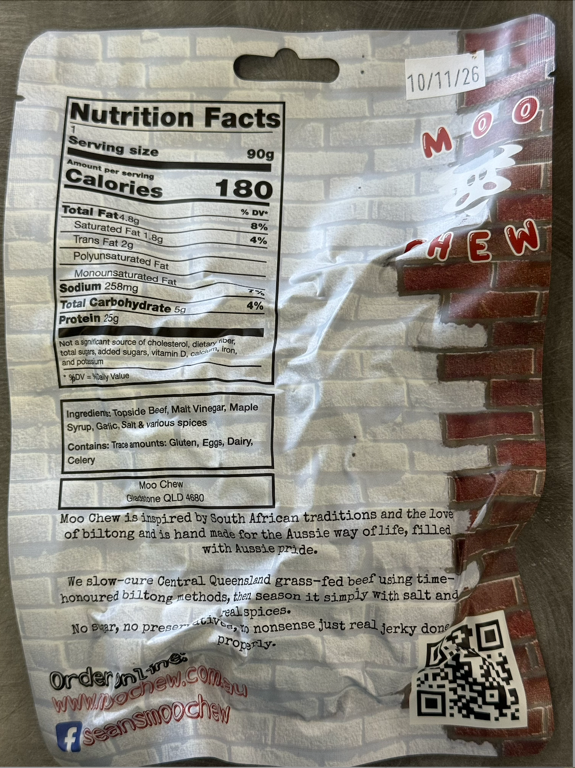 Moo Chew & Health Nut - Organic Maple Beef Jerky 90g