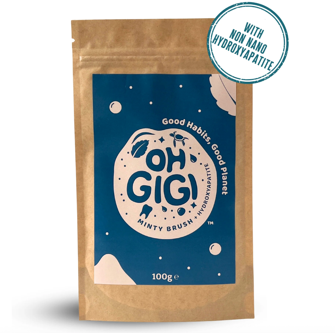 OhGigi - Tooth Powder + Hydroxyapatite Minty Brush Refill 100g