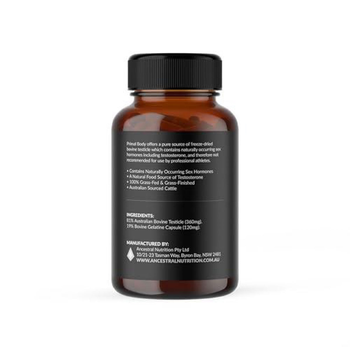 Ancestral Nutrition - Primal Body 100% Bovine Testicle | 120 caps