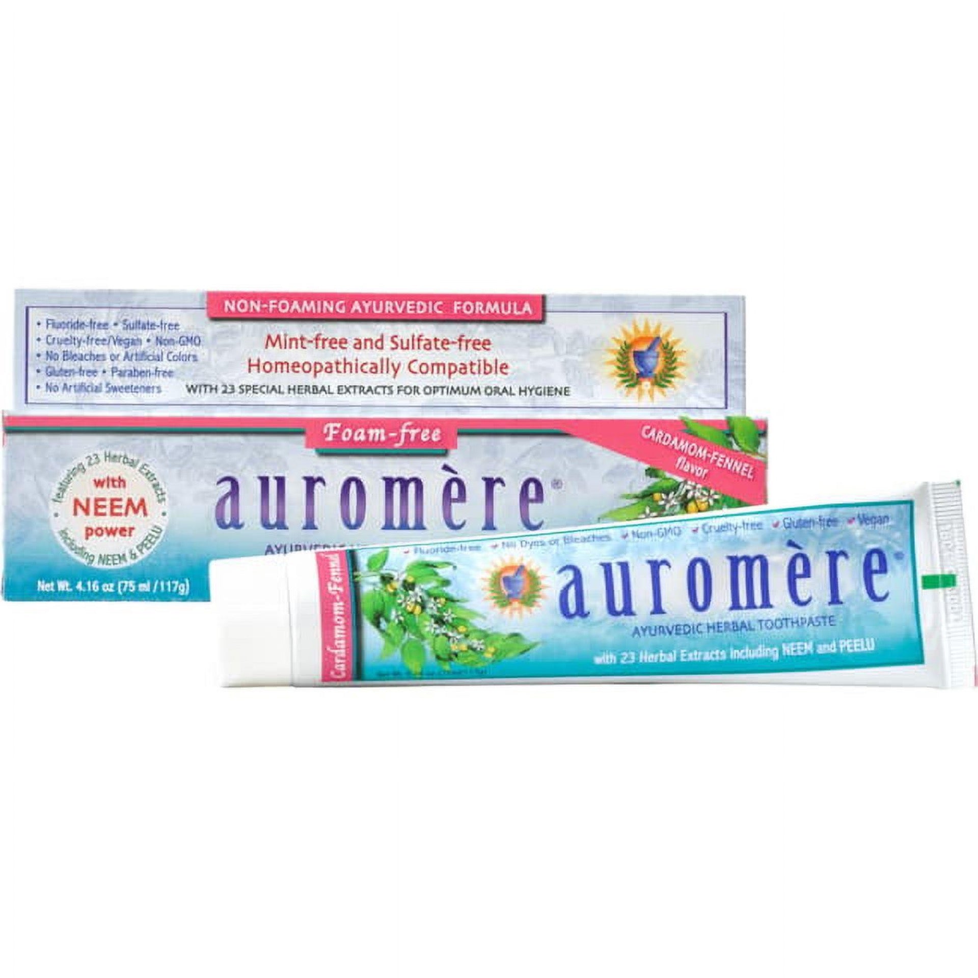 Auromere - Cardamom Fennel Ayurvedic Toothpaste 117g
