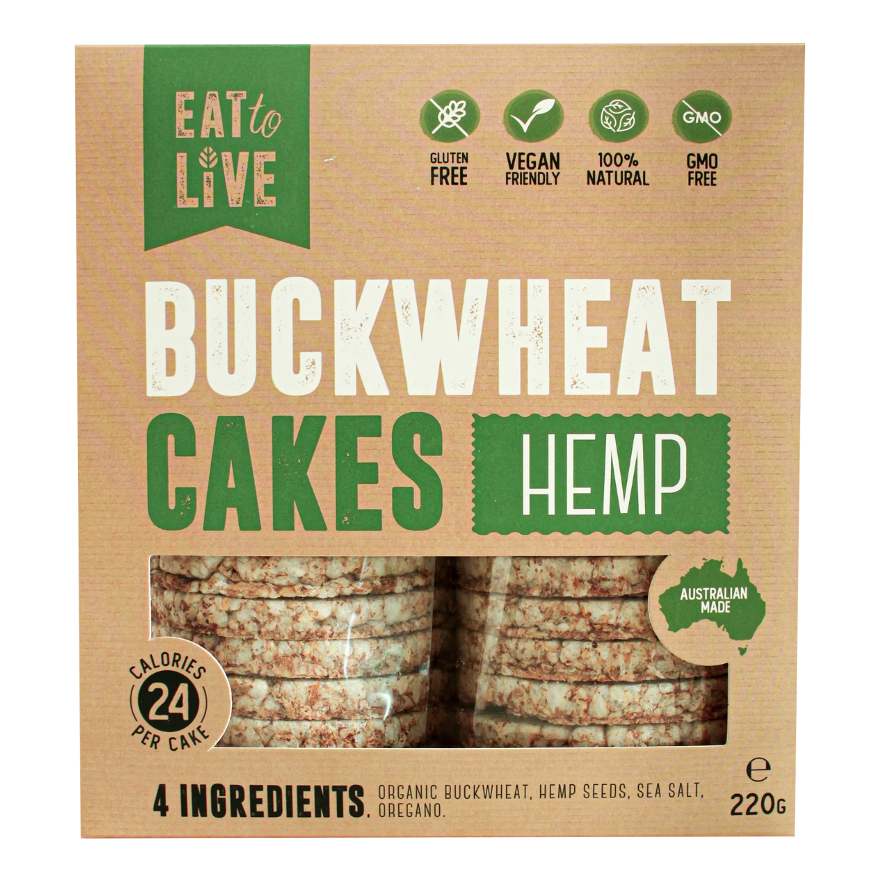 Eat To Live - Hemp Buckwheat Cakes 220g