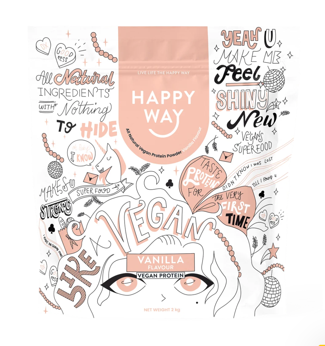 Happy Way - Vanilla Vegan Protein Powder 2KG