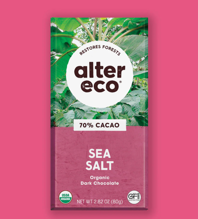 Alter Eco - 70% Dark Chocolate Sea Salt 80g