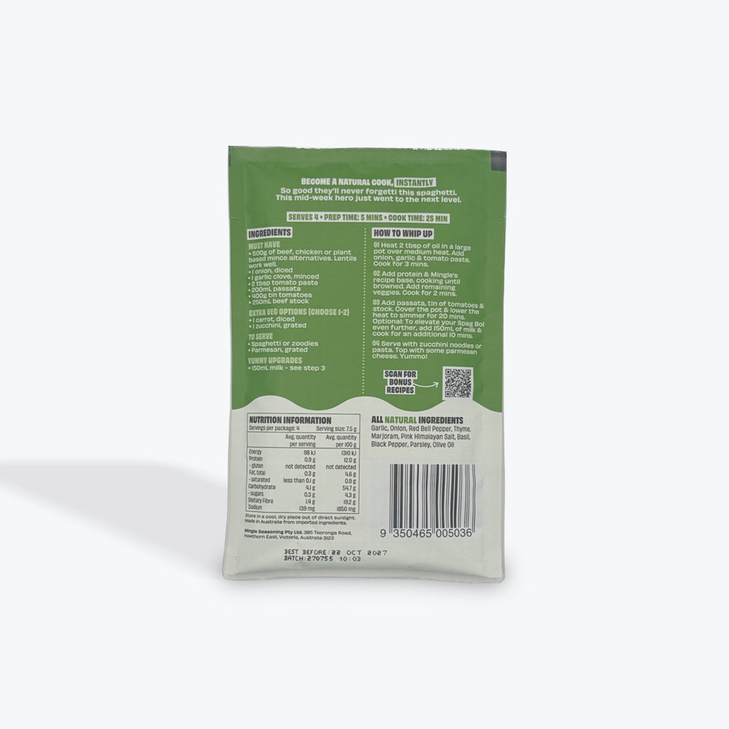 Mingle - Feast On This Spag Bol Recipe Base 30G