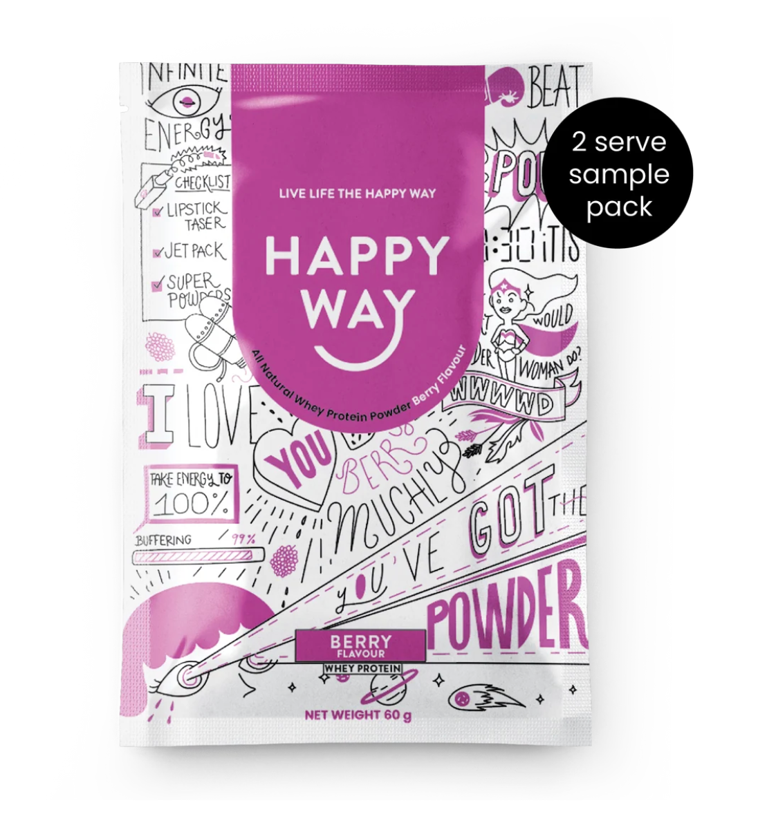 Happy Way - I love You Berry Much Whey Protein Powder 60g