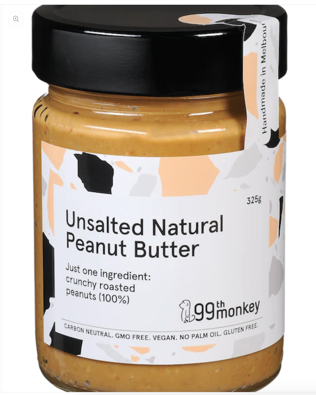 99th Monkey - Unsalted Natural Peanut Butter 300g